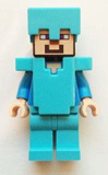 LEGO min015 Steve with Medium Azure Helmet and Armor (21117)