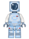 LEGO min037 Minecraft Skin 4 - Pixelated, White and Bright Light Blue Space Suit and Dark Blue Visor