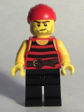 LEGO pi167 Pirate 6 - Black and Red Stripes, Black Legs, Scar